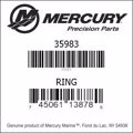 Bar codes for Mercury Marine part number 35983