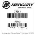 Bar codes for Mercury Marine part number 35983