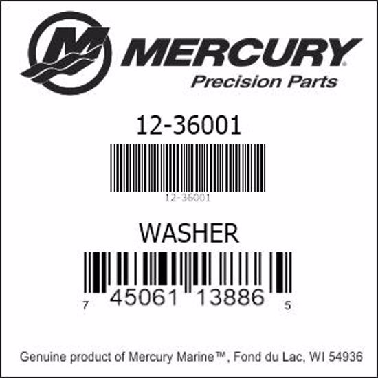 Bar codes for Mercury Marine part number 12-36001