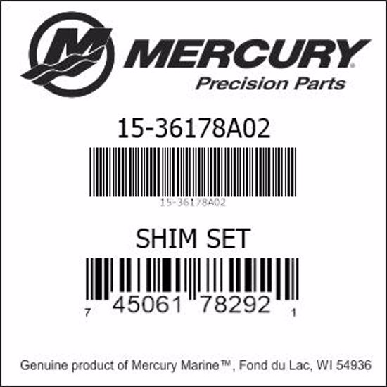 Bar codes for Mercury Marine part number 15-36178A02