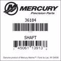 Bar codes for Mercury Marine part number 36184