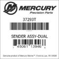 Bar codes for Mercury Marine part number 37293T