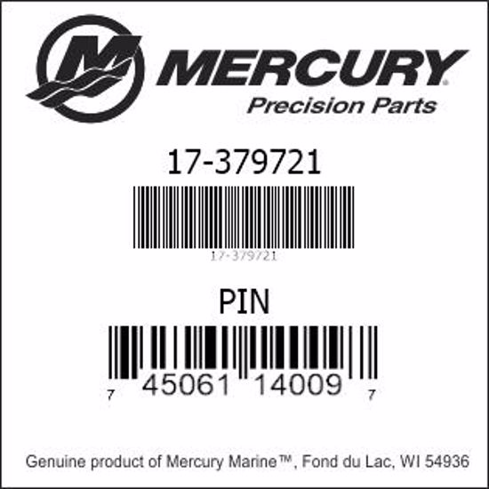Bar codes for Mercury Marine part number 17-379721