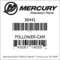 Bar codes for Mercury Marine part number 38441