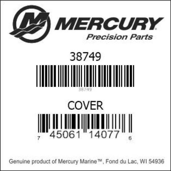 Bar codes for Mercury Marine part number 38749
