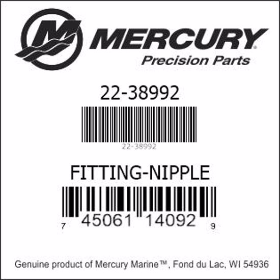Bar codes for Mercury Marine part number 22-38992