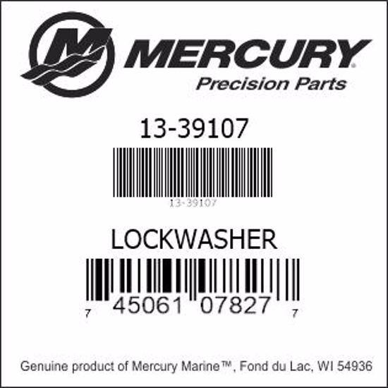Bar codes for Mercury Marine part number 13-39107