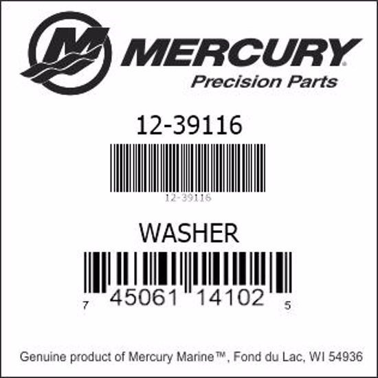 Bar codes for Mercury Marine part number 12-39116