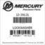 Mercury Marine part number 13-39131 LOCKWASHER Bar codes for Mercury Marine part number 13-39131
