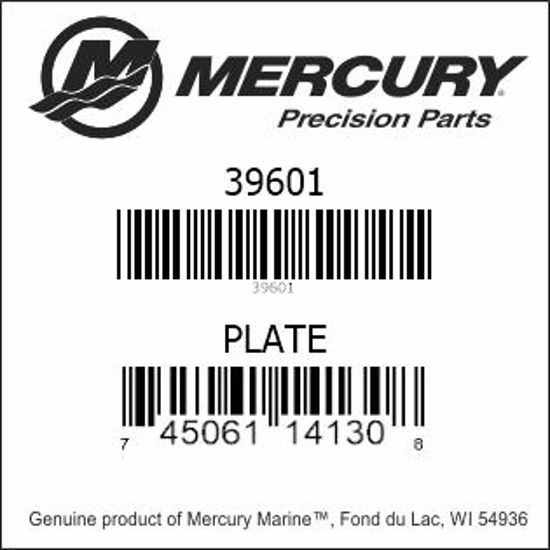 Bar codes for Mercury Marine part number 39601