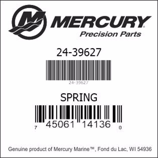 Bar codes for Mercury Marine part number 24-39627