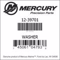 Bar codes for Mercury Marine part number 12-39701