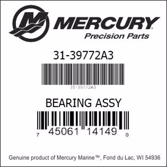 Bar codes for Mercury Marine part number 31-39772A3