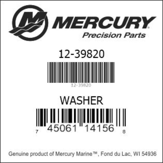 Bar codes for Mercury Marine part number 12-39820