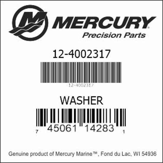 Bar codes for Mercury Marine part number 12-4002317