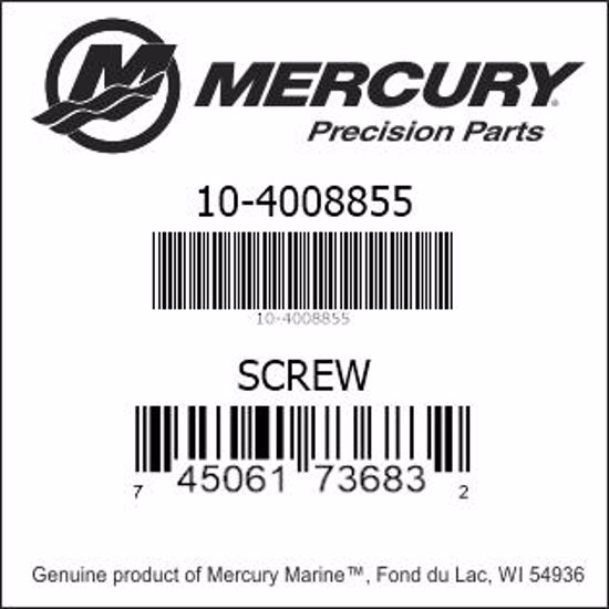 Bar codes for Mercury Marine part number 10-4008855