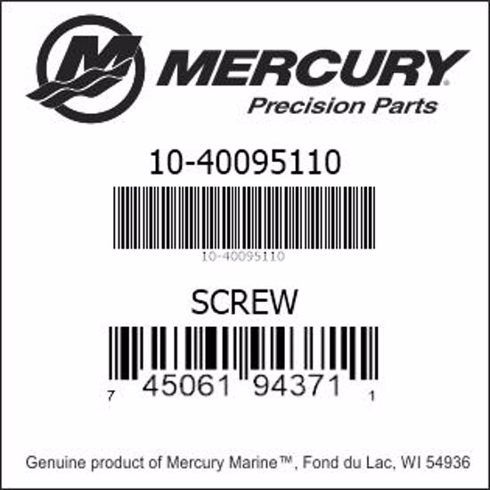 Bar codes for Mercury Marine part number 10-40095110