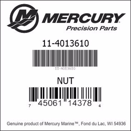 Bar codes for Mercury Marine part number 11-4013610