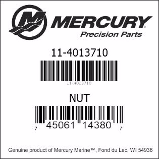 Bar codes for Mercury Marine part number 11-4013710