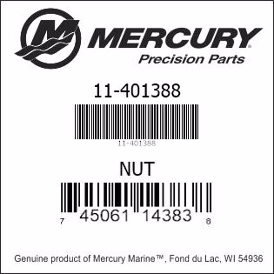 Bar codes for Mercury Marine part number 11-401388