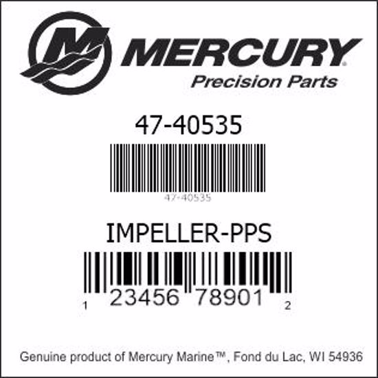 Bar codes for Mercury Marine part number 47-40535