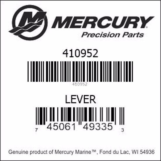 Bar codes for Mercury Marine part number 410952