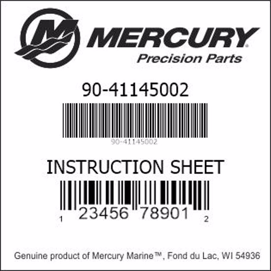 Bar codes for Mercury Marine part number 90-41145002