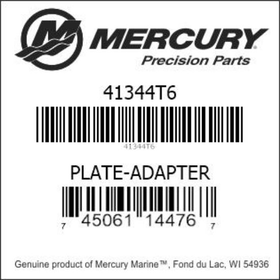 Bar codes for Mercury Marine part number 41344T6