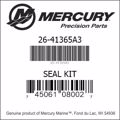 Bar codes for Mercury Marine part number 26-41365A3