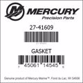 Bar codes for Mercury Marine part number 27-41609