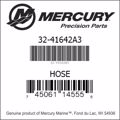 Bar codes for Mercury Marine part number 32-41642A3