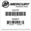 Mercury Marine part number 41674T INSERT Bar codes for Mercury Marine part number 41674T