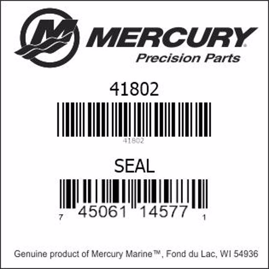 Bar codes for Mercury Marine part number 41802