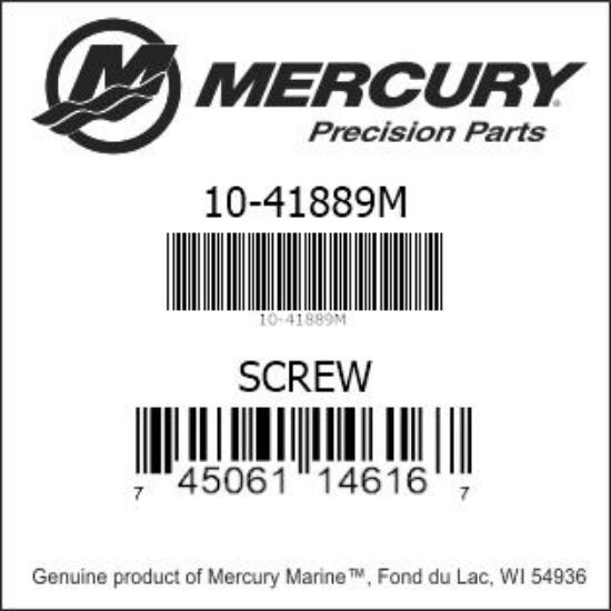 Bar codes for Mercury Marine part number 10-41889M