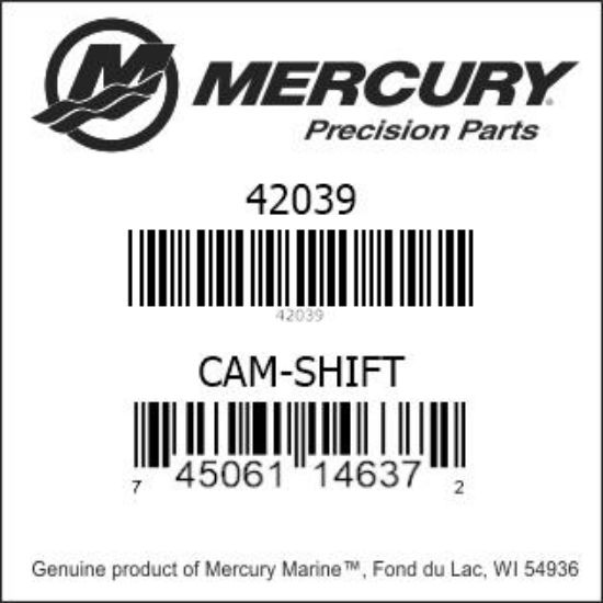 Bar codes for Mercury Marine part number 42039
