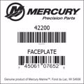 Bar codes for Mercury Marine part number 42200