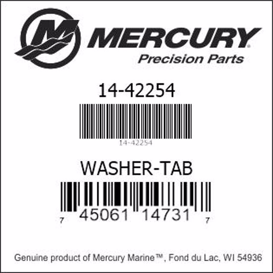 Bar codes for Mercury Marine part number 14-42254
