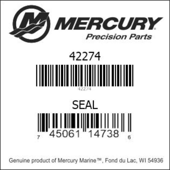 Bar codes for Mercury Marine part number 42274