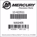 Bar codes for Mercury Marine part number 13-423511