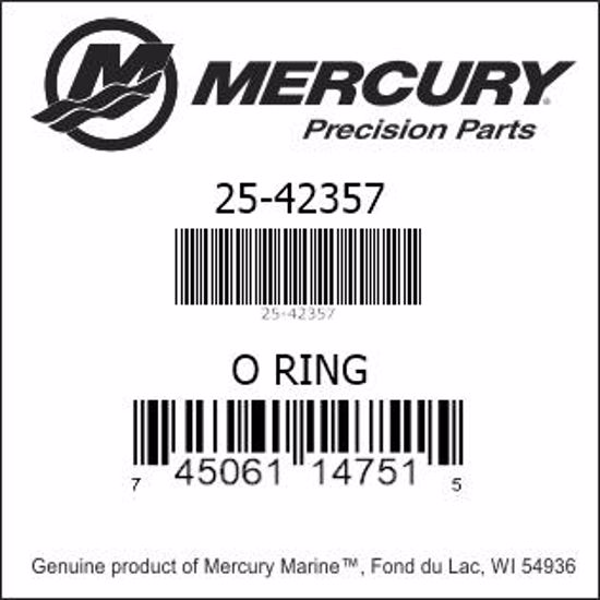 Bar codes for Mercury Marine part number 25-42357