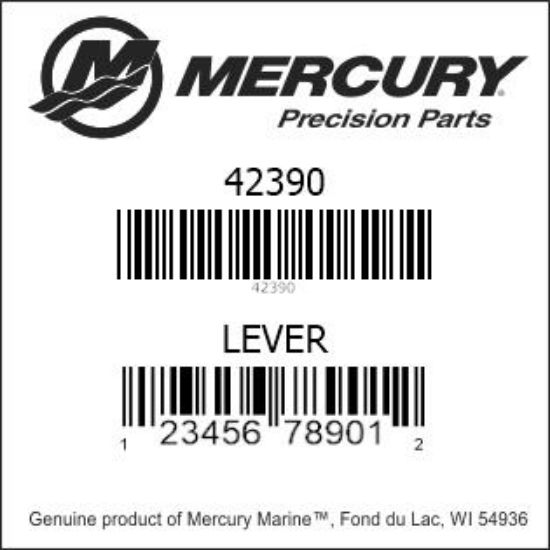 Bar codes for Mercury Marine part number 42390