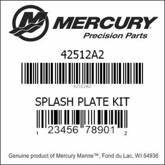 Bar codes for Mercury Marine part number 42512A2
