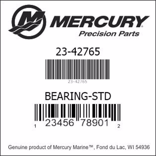 Bar codes for Mercury Marine part number 23-42765