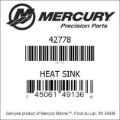 Bar codes for Mercury Marine part number 42778