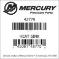 Bar codes for Mercury Marine part number 42779