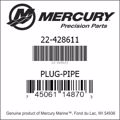 Bar codes for Mercury Marine part number 22-428611
