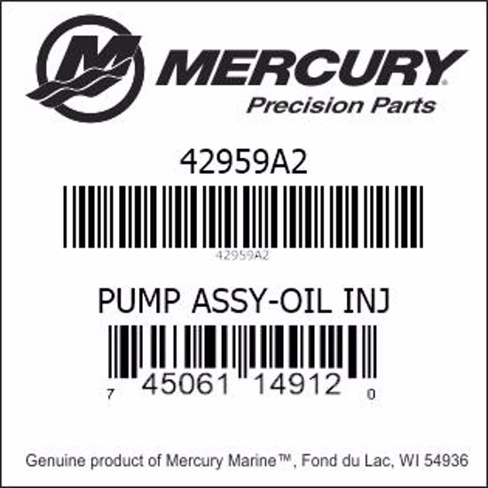 Bar codes for Mercury Marine part number 42959A2