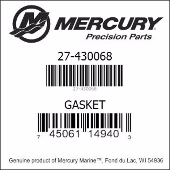 Bar codes for Mercury Marine part number 27-430068