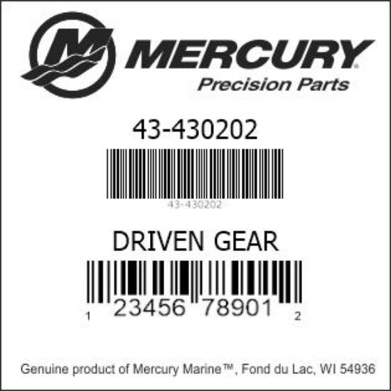 Bar codes for Mercury Marine part number 43-430202