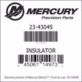 Bar codes for Mercury Marine part number 23-43045
